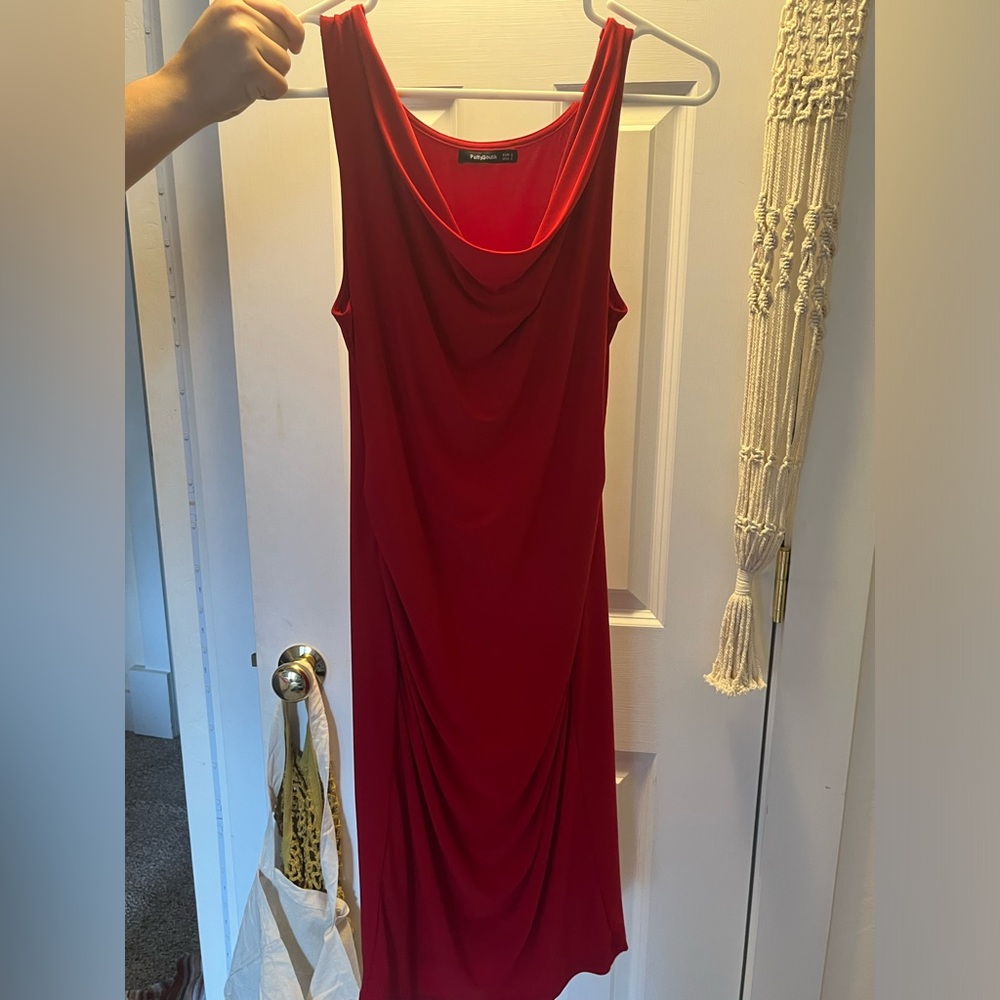 Midi red dress